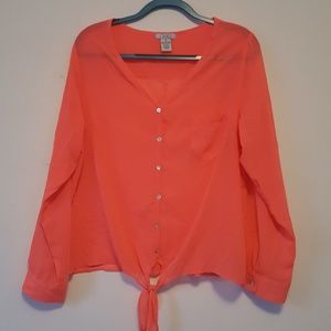 Hot Pink Button Up Blouse